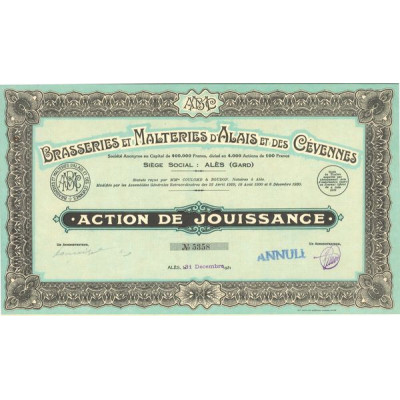 Brasseries et Malteries d'Alais et des Cévennes (Act Jouissance)