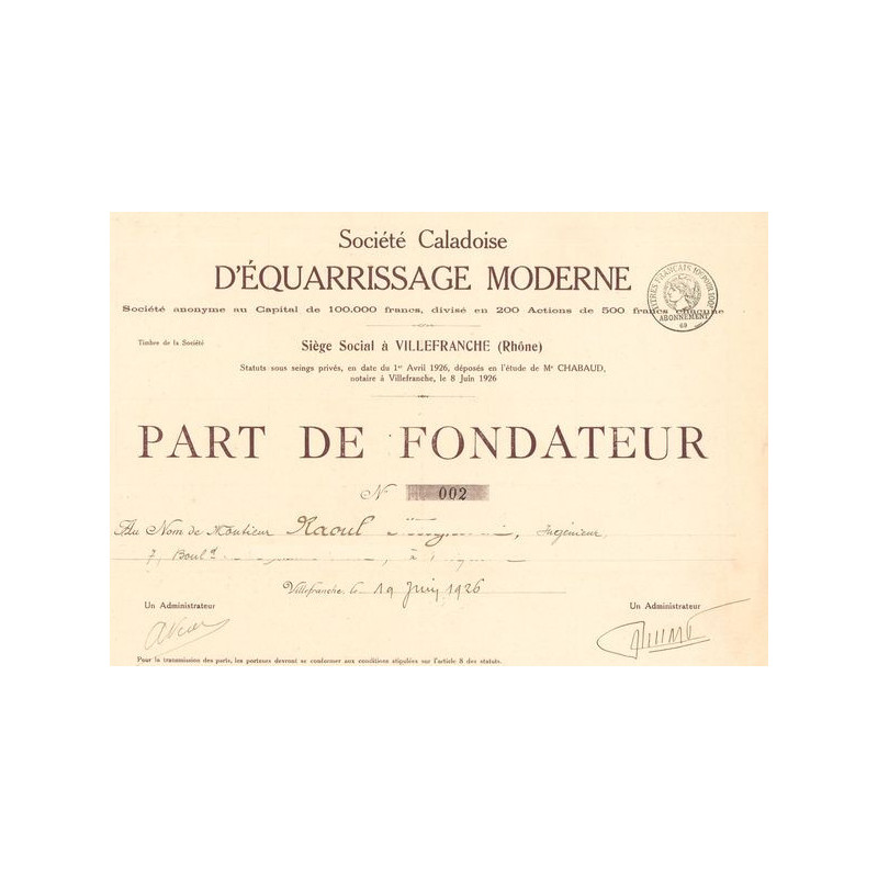 Sté Caladoise d'Equarrissage Moderne (PF)