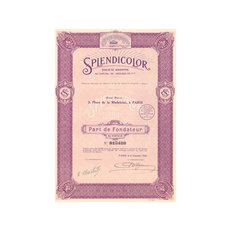 Splendicolor (1926) (PF)