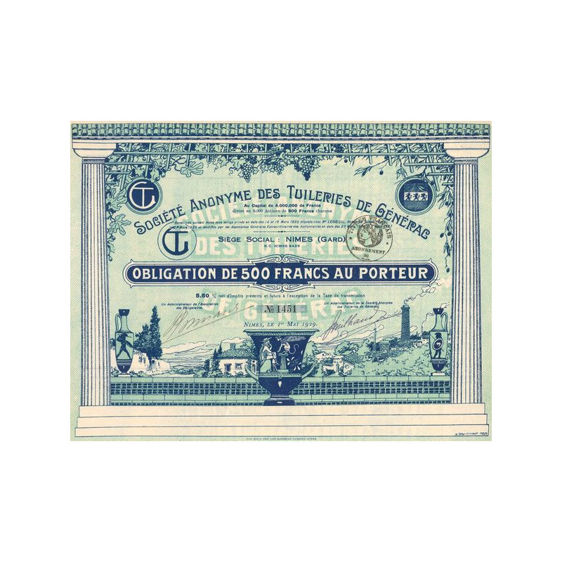 S.A. des Tuileries de Générac (Obl 500 F)