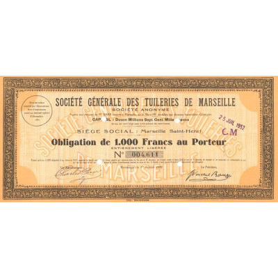 Sté Gale des Tuileries de Marseille (Act 1000 F)