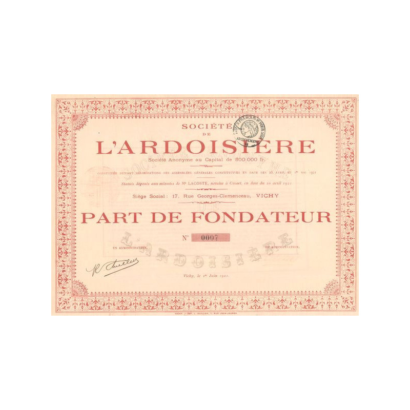 Sté de l'Ardoisière (PF)