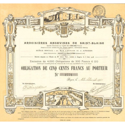 Ardoisières Angevines de Saint-Blaise (Obl 500 F)