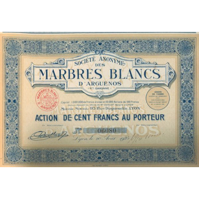 S.A. des Marbres Blancs d'Arguenos (Hte-Garonne) (Act 100 F)