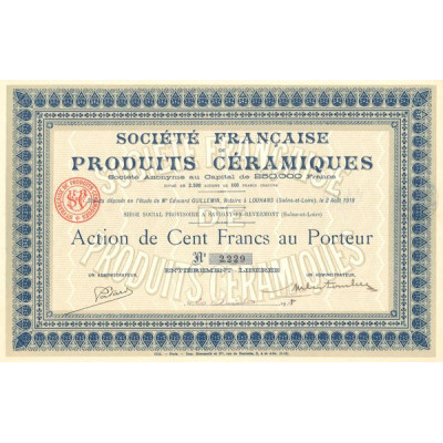 Sté Française de Produits Céramiques (Act 100 F)