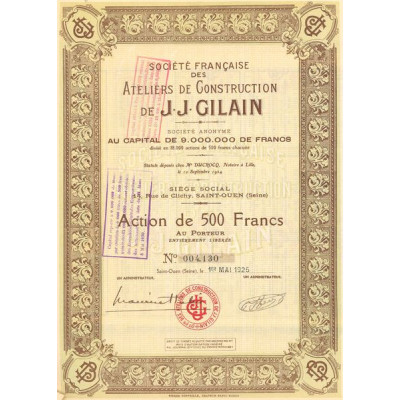 Sté Française des Ateliers de Construction de J. J. Gilain (Act 500 F)
