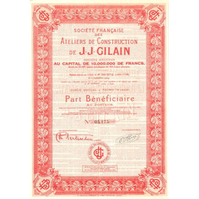 Sté Française des Ateliers de Construction de J. J. Gilain (PB)