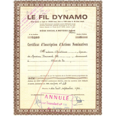 Le Fil Dynamo (Certif Inscrip Titre 06 Act Nomin)