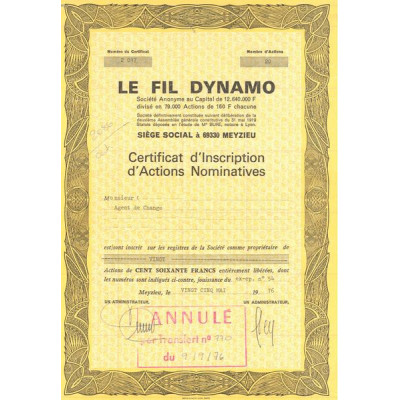Le Fil Dynamo (Certif Inscrip Act Nomin 160 F)