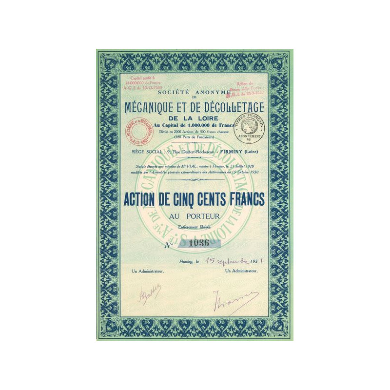 S.A. de Mécanique et de Décolletage de la Loire (Act 500 F)