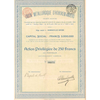 Union Métallurgique d'Hoboken-Anvers (Act Priv 250 F)