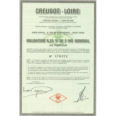 Creusot-Loire (Obl 8.25% F 160 Nomin)