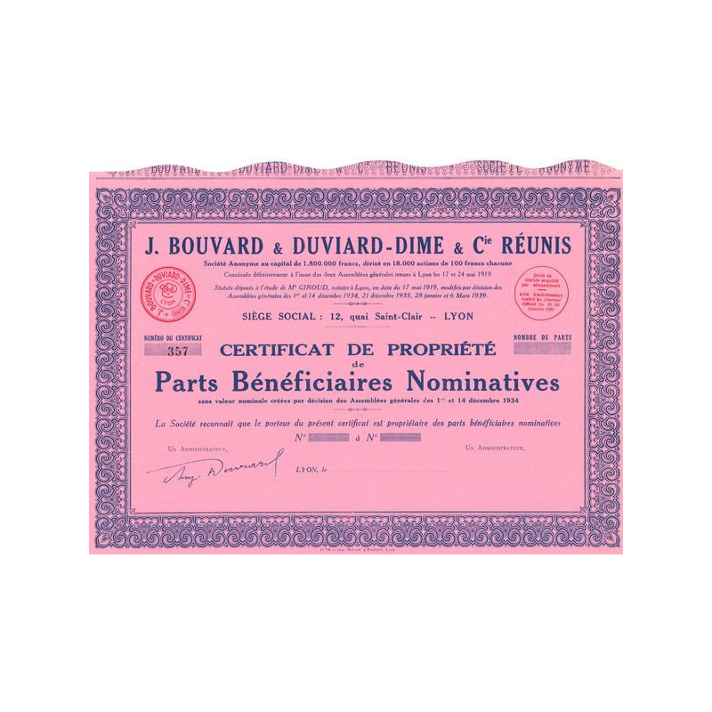 J. Bouvard & Duviard-Dime & Cie Réunis (Blanquette)(PB Nomin)