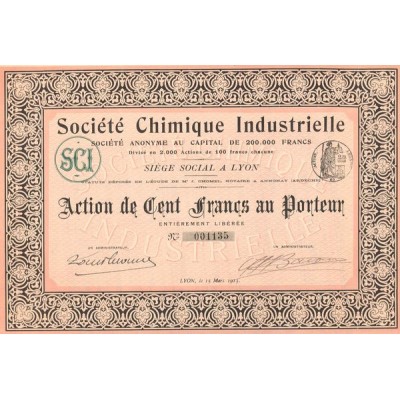 Sté Chimique Industrielle (Act 100 F)