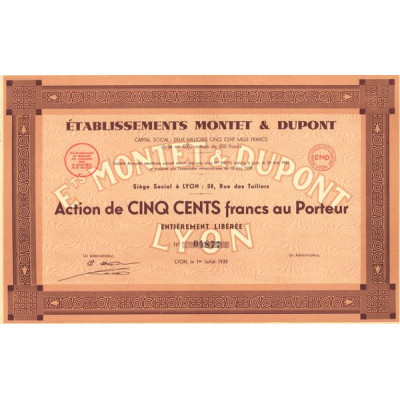 Ets Montet & Dupont (Act 500 F)