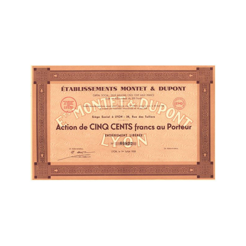 Ets Montet & Dupont (Act 500 F)