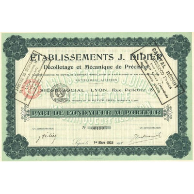 Etablissements J. Didier Décolletage et Mécanique de Précision (PF)