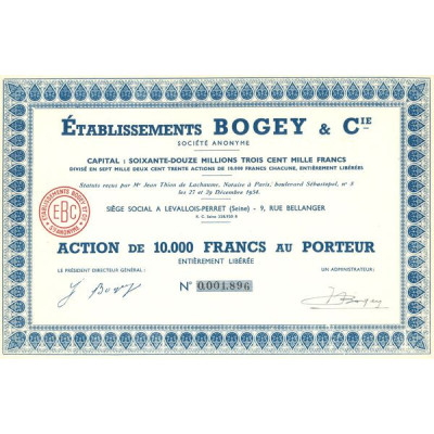 Etablissements Bogey & Cie (Act 10000 F)