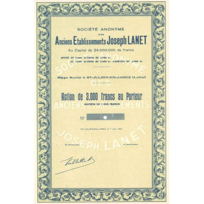 S.A. des Anciens Etablissements Joseph Lanet (Act 3000 F) (Verte)