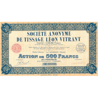 S.A. de Tissage Léon Vitrant (Act 500 F)