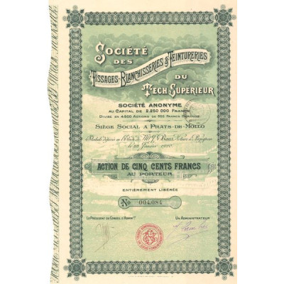 Sté des Tissage Blanchisseries & Teintureries du Tech Supérieur (Act 500 F)