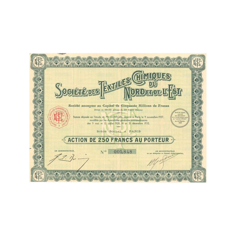 Sté des Textiles Chimiques du Nord de l'Est (Act 250 F)