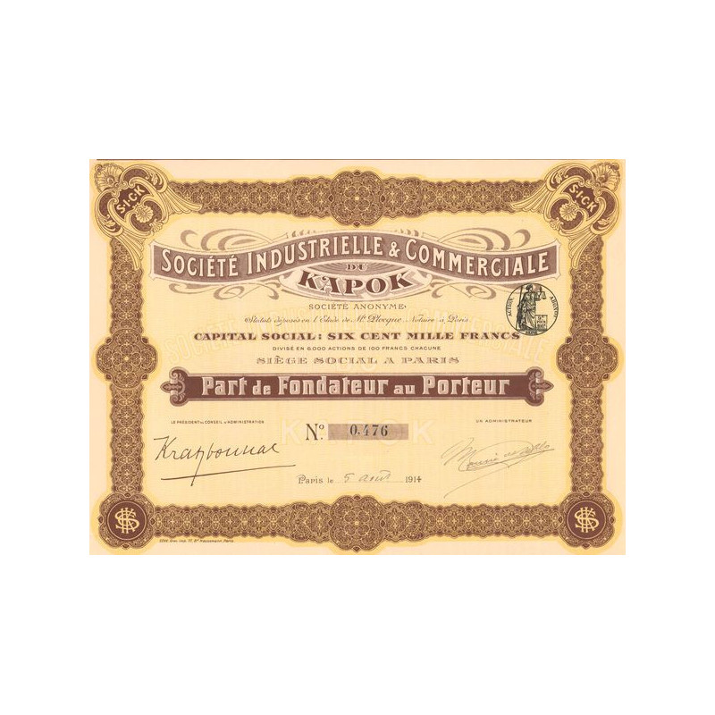 Sté Industrielle & Commerciale du Kapok (PF)