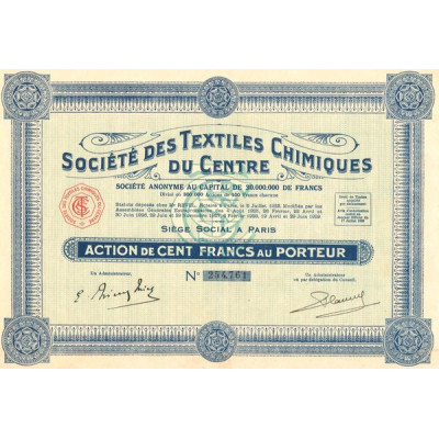 Sté des Textiles Chimiques du Centre (Act 100 F)