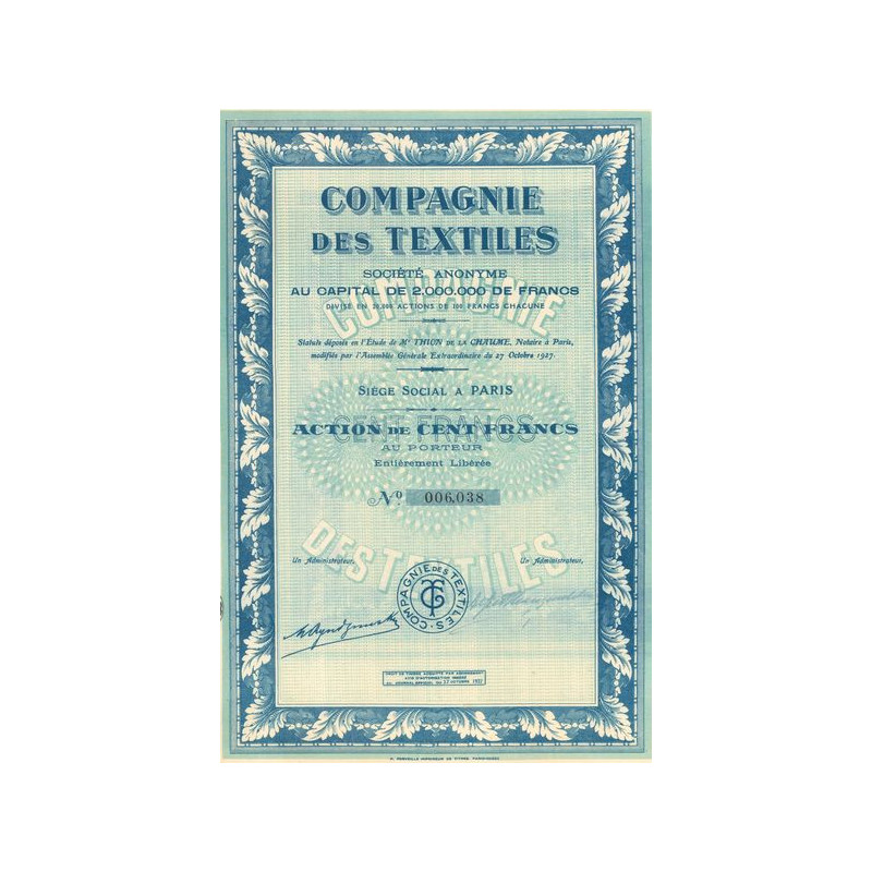 Cie des Textiles (Act 100 F)