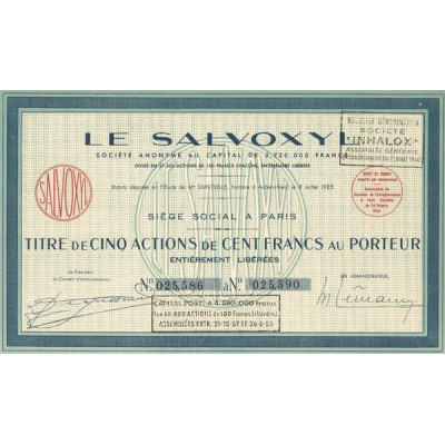 Le Salvoxyl (Titre 05 Act 100 F)