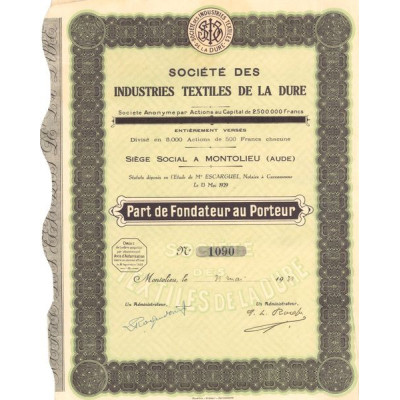 Sté des Industries Textiles de la Dure (PF)