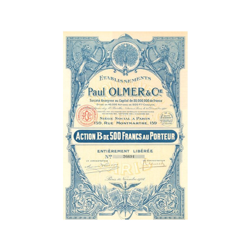 Ets Paul Olmer & Cie (Act B 500 F)