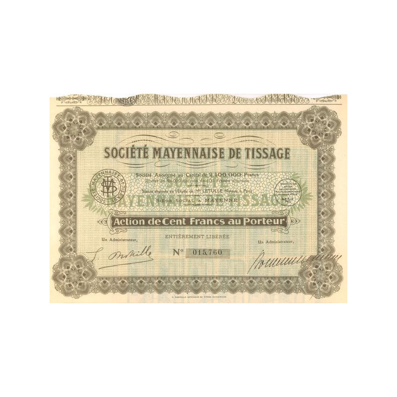 Sté Mayennaise de Tissage (Act 100 F)