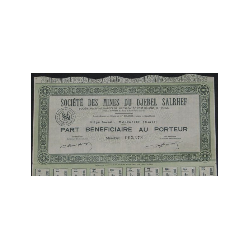 Sté des Mines du Djebel Salrhef (PB)