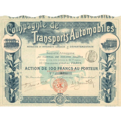 Cie de Transports Automobiles - Réseaux d'Intérêts Locaux & Département (Act 100 F)