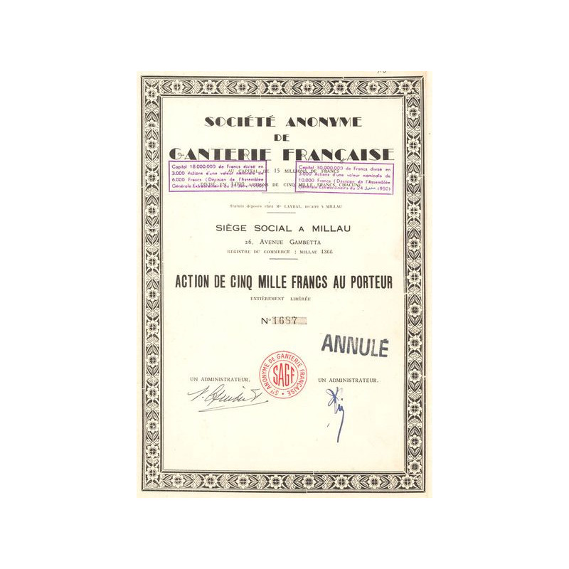 S.A. de Ganterie Française (Act 5000 F)