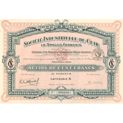 Sté Industrielle du Cuir Le Smelco Français (Act 100 F)