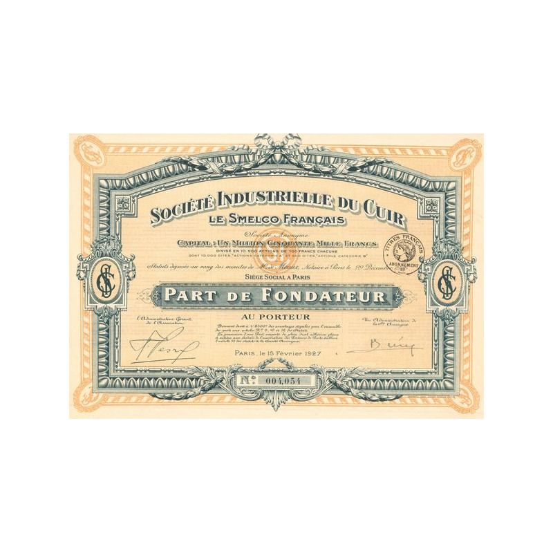 Sté Industrielle du Cuir Le Smelco Français (PF)