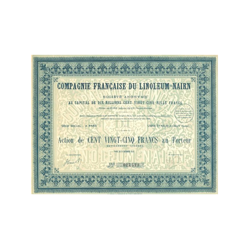 Cie Française du Linoleum-Nairn (Act 125 F)