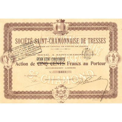 Sté Saint-Chamonnaise de Tresses (Act 250 F)