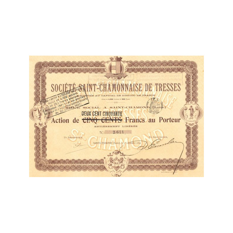 Sté Saint-Chamonnaise de Tresses (Act 250 F)