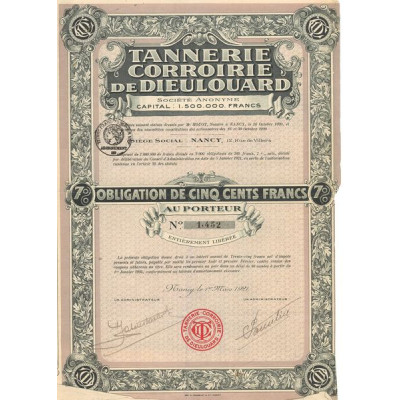 Tannerie Corroirie de Dieulouard (Obl 500 F)