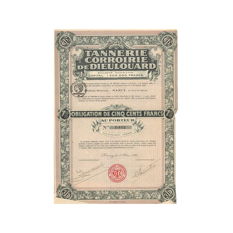 Tannerie Corroirie de Dieulouard (Obl 500 F)