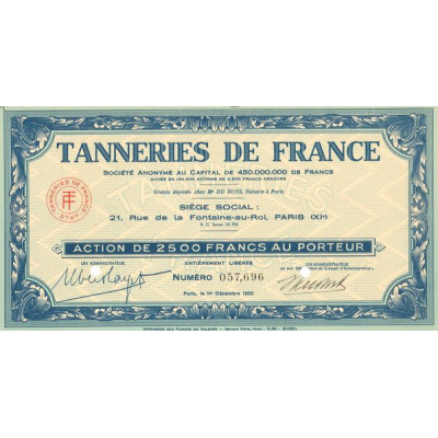 Tanneries de France (Act 2500 F)