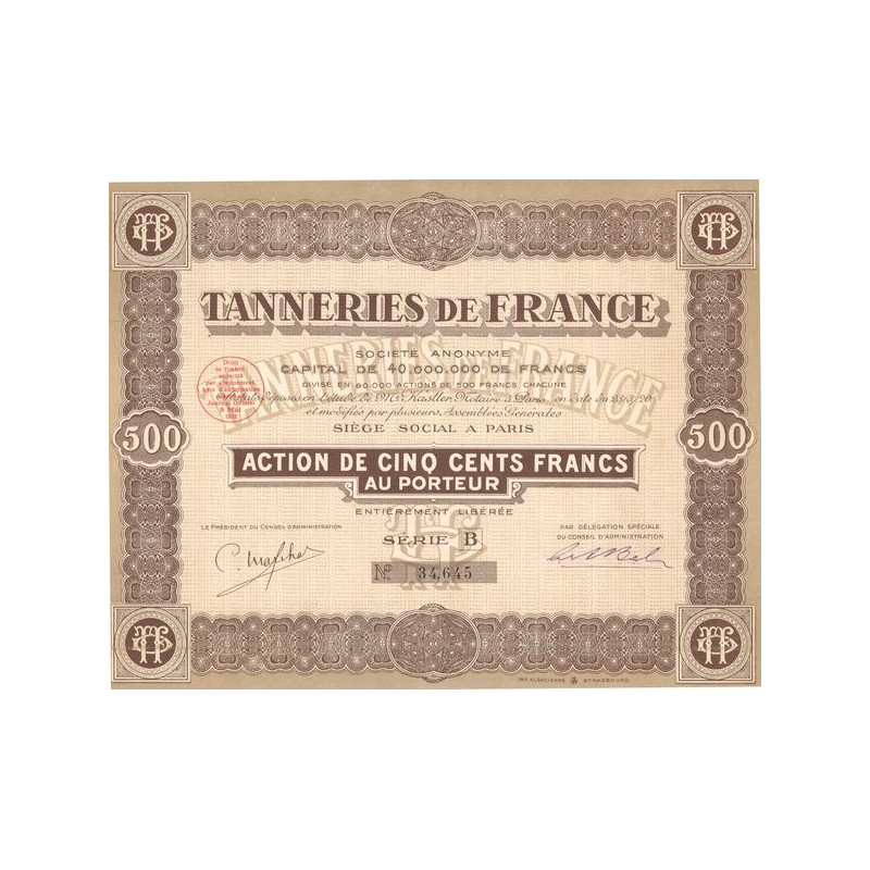 Tanneries de France (Act 500 F) (Serie B )
