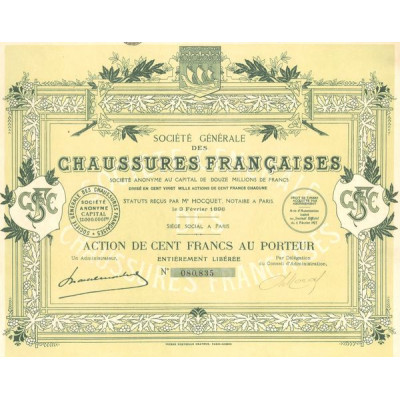 Sté Gale des Chaussures Françaises (Act 100 F)