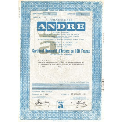 Chaussures André (Certif Nomin Act 100 F)