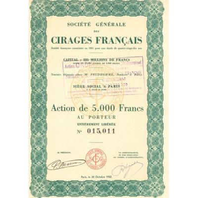 Sté Générale des Cirages Français (Act 5000 F)