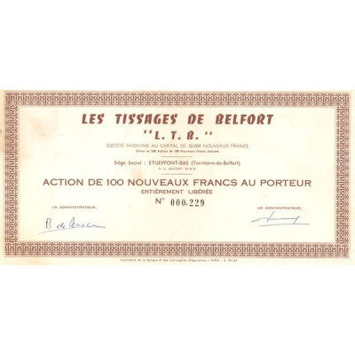 Les Tissages de Belfort "L.T.B" (Act 100 NF)