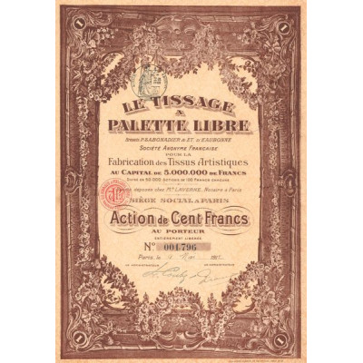 Le Tissage à Palette Libre (Act 100 F)